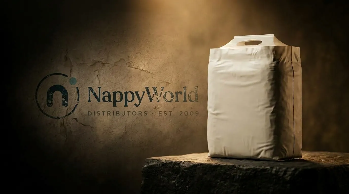 A blank private-label pack on a stone plinth